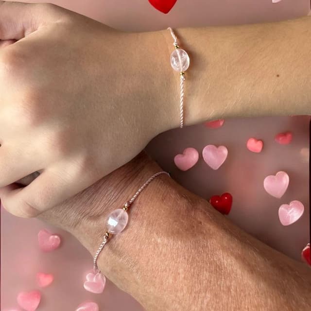 Thumbnail 6 de happymaker Edelsteine für Kinder: 2er-Armband-Set mit Rosenquarz & Aquamarin (4–10 Jahre)