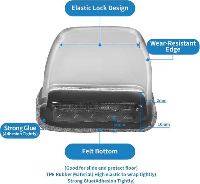 Detalle de Stuhlbein Schutzhüllen mit Filz Ø13-20 mm
