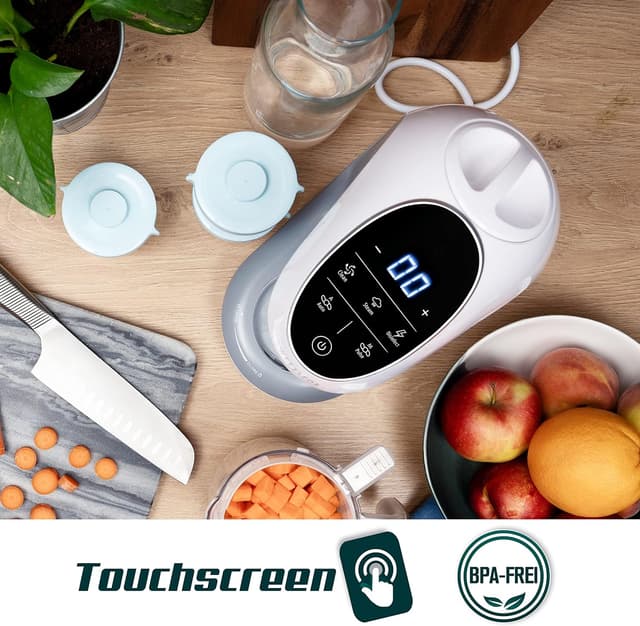 Detalle de Sweety Fox 7-in-1 Multifunktions Babynahrungszubereiter – Dampfgarer, Mixer, Pulse, Sterilisieren & mehr