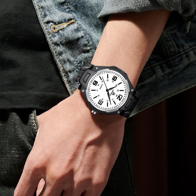 Thumbnail 3 de LENQIN Herren Uhr Analog Quarz 3ATM