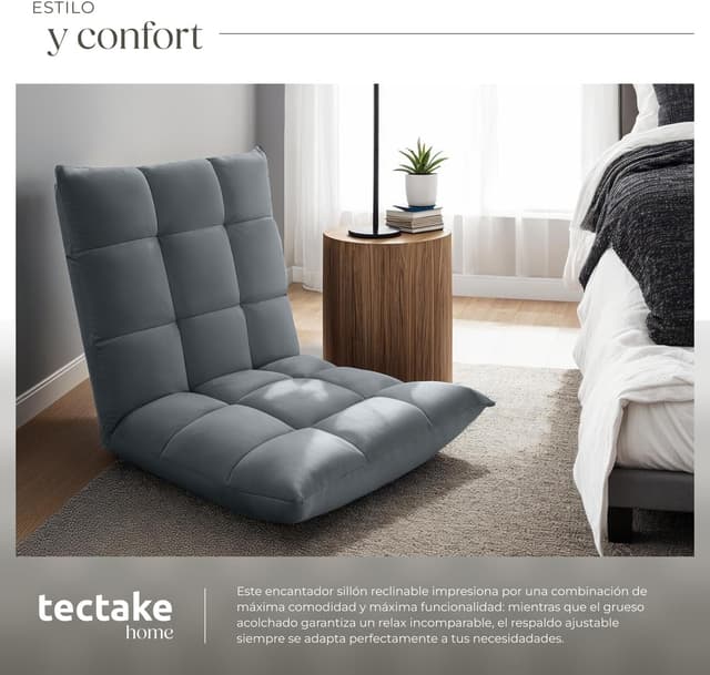 Detalle 2 de tectake® Sillon Plegable Lectura Respaldo 14 posiciones