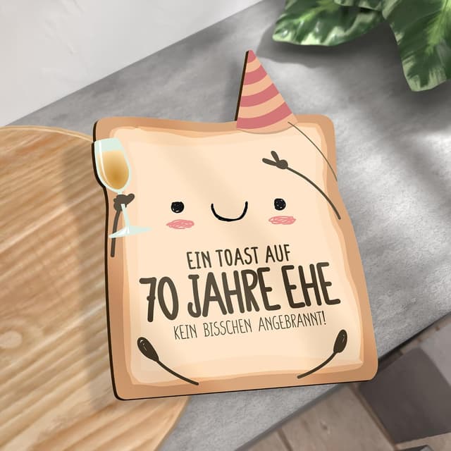 Thumbnail 2 de Gnadenhochzeit Toast Holzkarte 70 Jahre