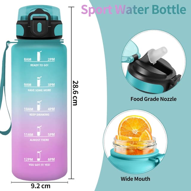 Detalle de Motswedi borraccia 1500 ml motivazionale senza BPA con cannuccia