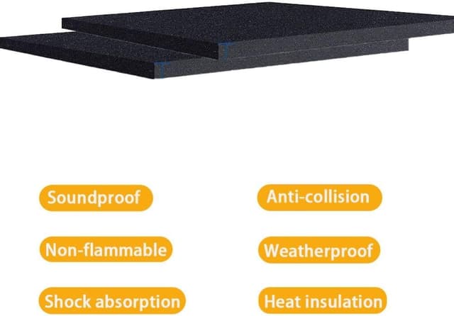 Detalle de 4 feuilles de mousse néoprène adhésives 5 mm (30 x 20 cm) – anti-vibration, insonorisant et antidérapant