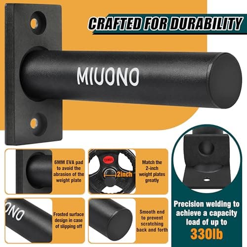 Thumbnail 1 de Lot de 4 supports MIUONO pour disques olympiques, 5,1 cm ⚙