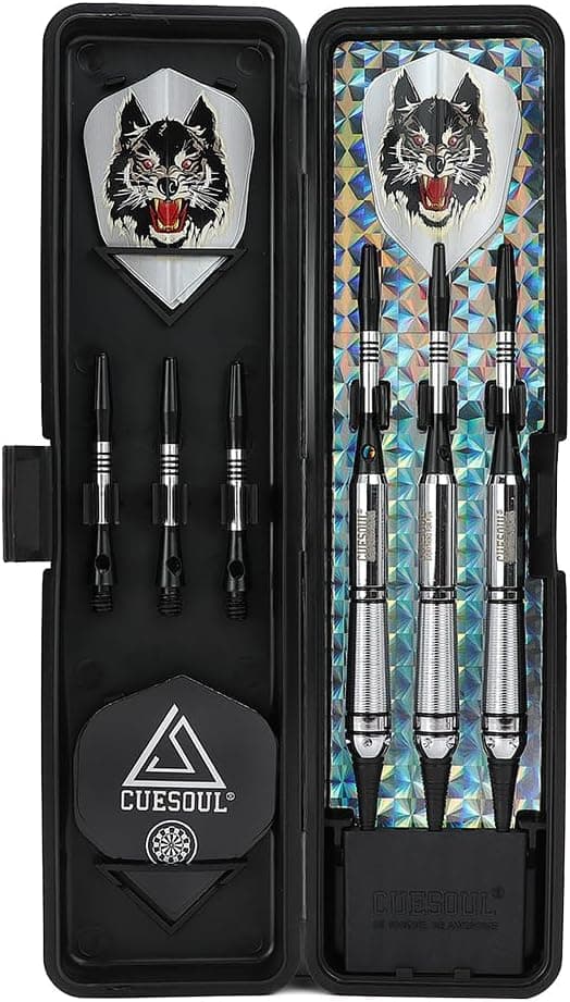Detalle de CUESOUL Sky Wolf : fléchettes avec pointes souples et étui (barils laiton, 16 g)