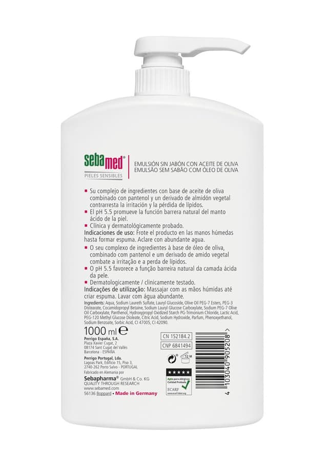 Detalle 2 de Sebamed Emulsión sin Jabón Aceite de Oliva pH 5,5