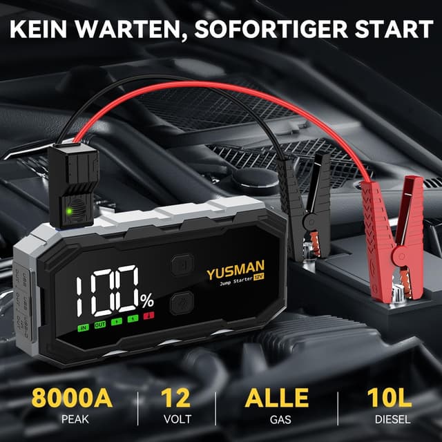 Detalle 2 de YUSMAN Starthilfe Powerbank 6000A Autobatterie-Booster