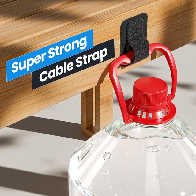 Detalle 2 de Kabelmanagement unter dem Schreibtisch – Kabelhalter Selbstklebend 20 Paar