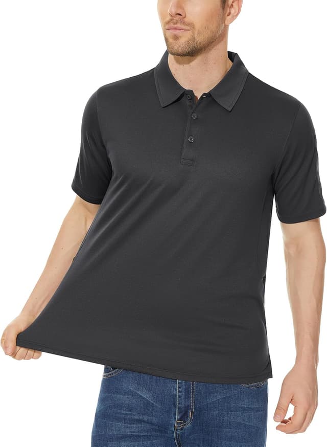 Detalle de KEFITEVD Polo à séchage rapide pour homme en polyester piqué