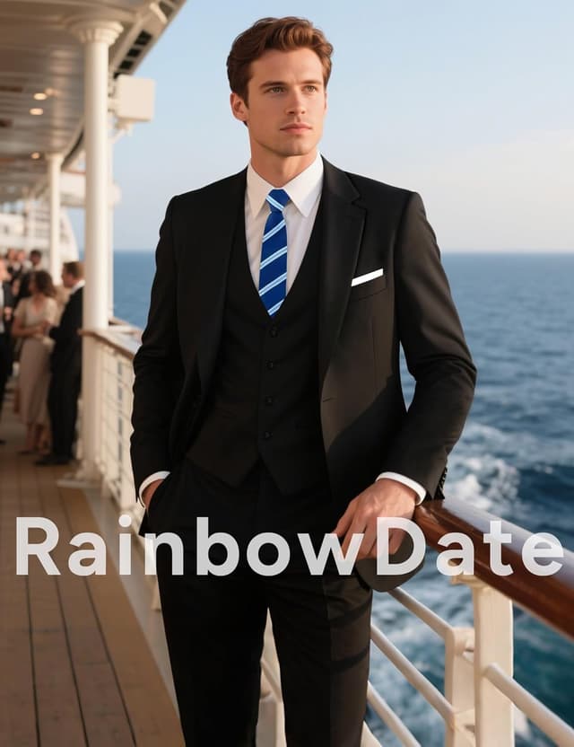 Thumbnail 1 de RainbowDate Mens Stretch Slim Fit Suit 3-Piece 👔
