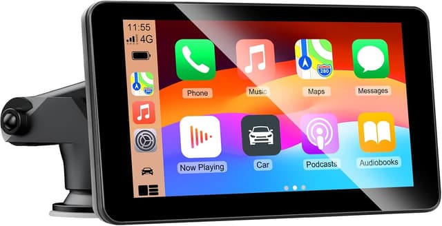 Detalle de Android Auto Display & Carplay Display (7 Zoll) mit Bluetooth, Sprachsteuerung, AUX, FM und Wireless CarPlay