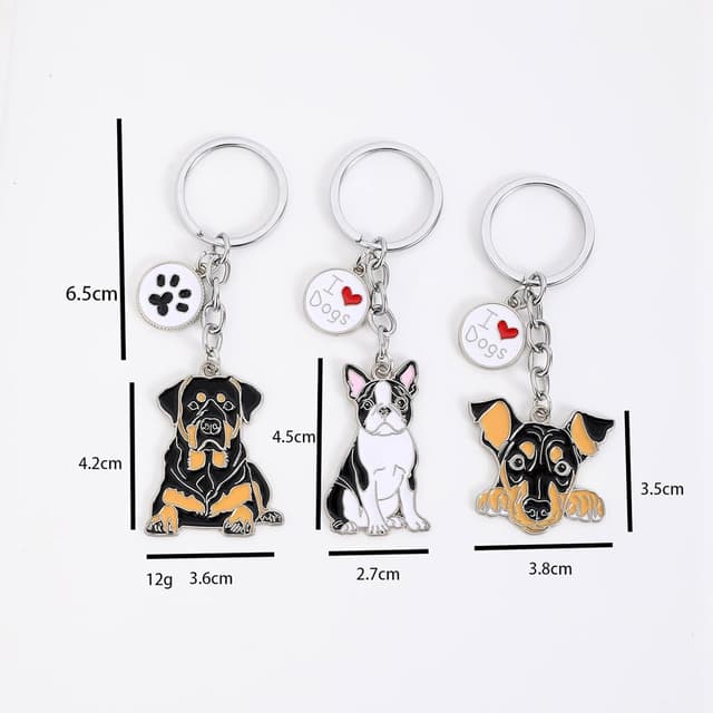 Detalle de BT Bear Dog Keychain & Metal Dog ID Tag Keyring (10 cm, one metal charm)