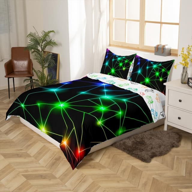 Detalle 2 de Homewish Neon Geometrische Bettwäsche 155x220cm