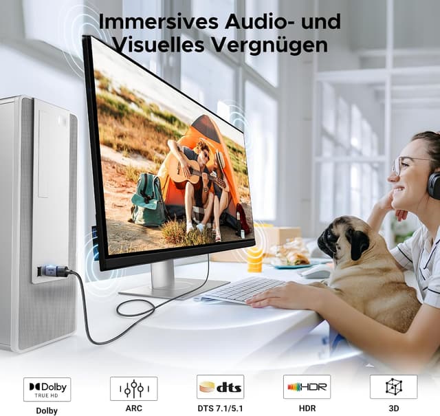 Detalle de UGREEN DP-auf-HDMI Adapter 4K@30Hz, 2 Stück