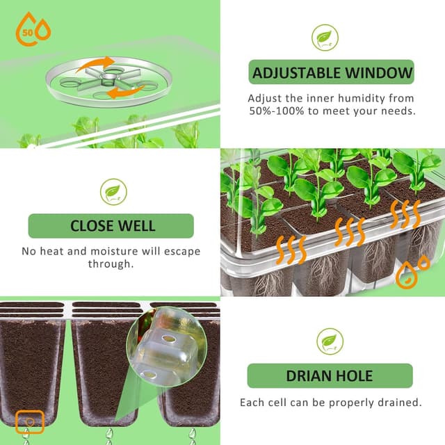 Detalle de YAUNGEL seed trays 120 cells propagator