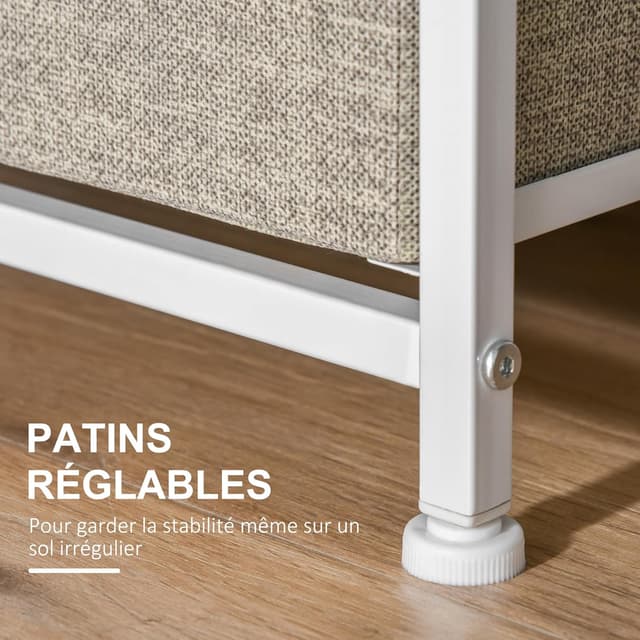 Thumbnail 5 de HOMCOM Commode 3 tiroirs en Tissu Gris