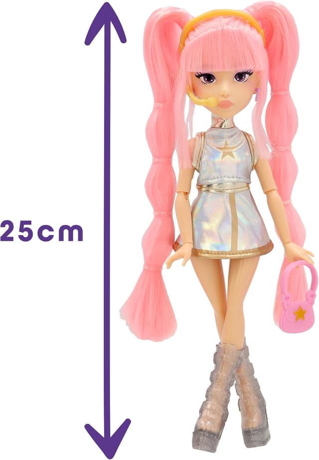 Detalle de K-POP IDOL Bambola Yuni in stile K-Pop Moonlight con capelli rosa intrecciati e 3 accessori