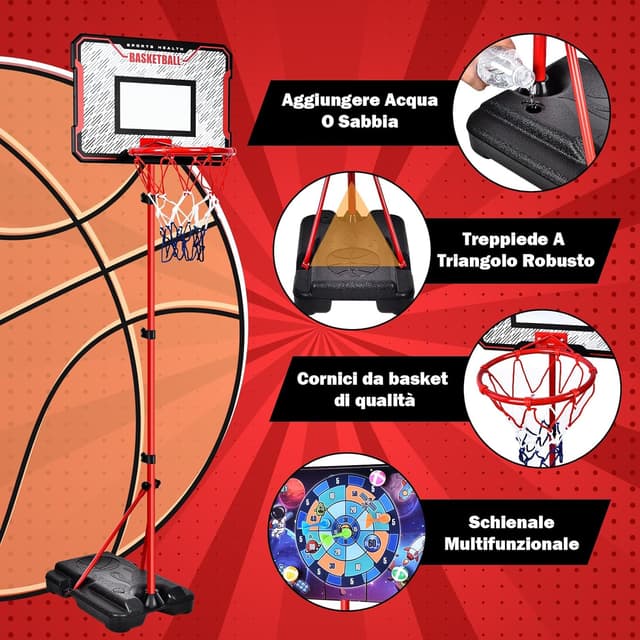 Thumbnail 3 de Herenear Canestro da Basket per Bambini 107-193 cm