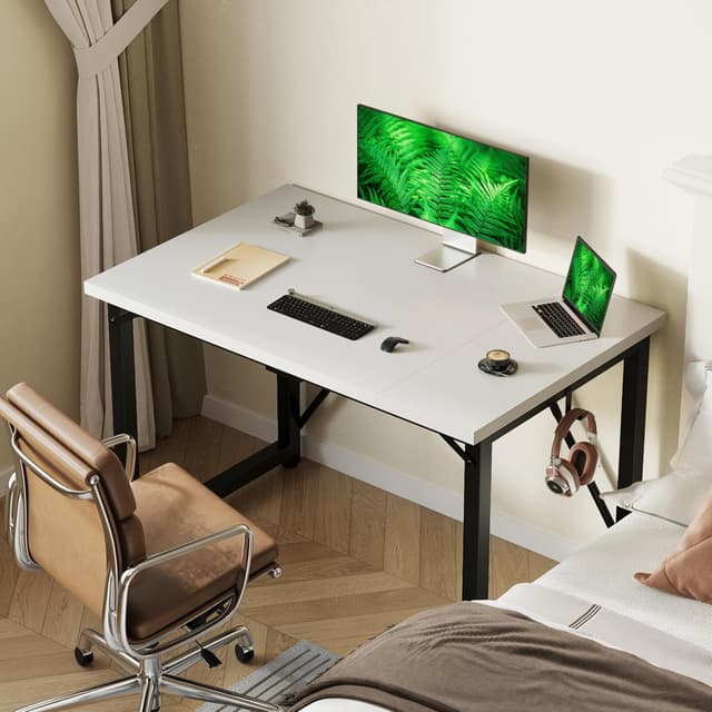 Detalle 2 de Devoko Escritorio Pequeño para Ordenador en Blanco 🖥