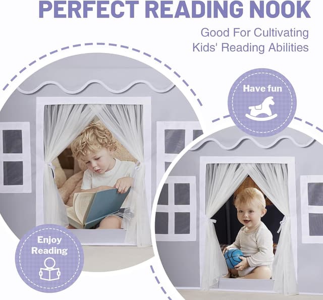 Thumbnail 3 de Wilwolfer Tienda de campaña infantil Tipi para interiores y exteriores