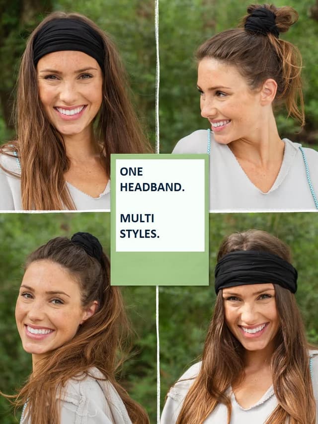 Thumbnail 5 de Huachi Wide Headbands Boho Non-Slip Headband