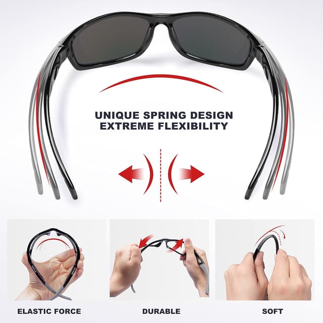 Detalle 2 de RIVBOS RB832 TR90 Polarised Sports Sunglasses for Men with UV400 Protection