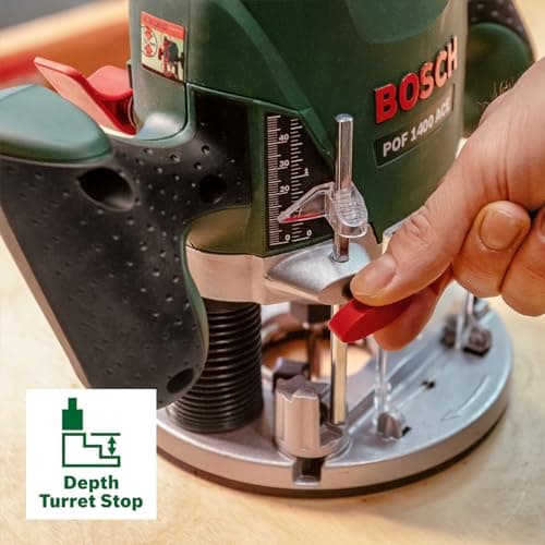 Detalle de Bosch POF 1400 ACE fresadora de superficie, 1.400 W