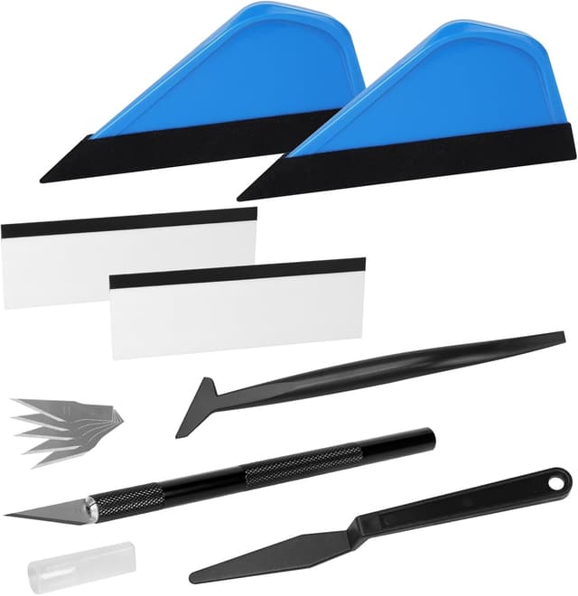 Detalle de AiQInu Rakel-Set für Folie (7-teilig) mit Filzrakel, Präzisionsmesser und 5 Klingen