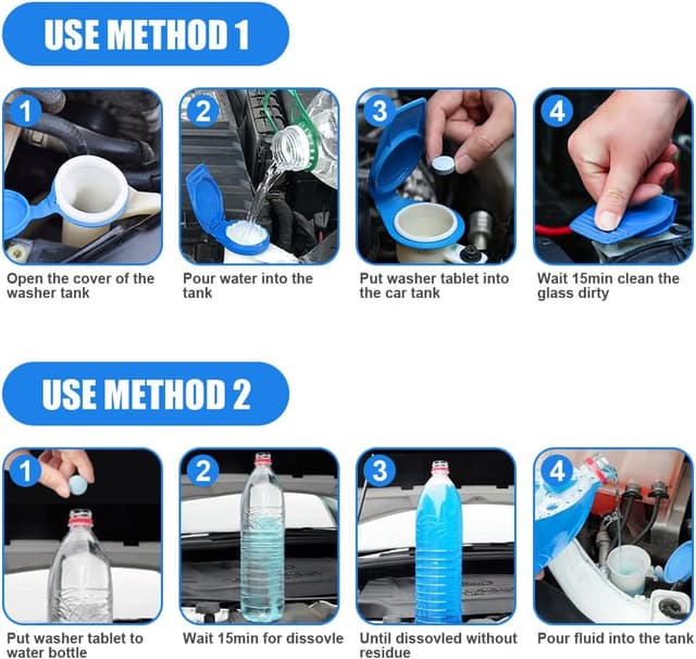 Detalle de URAQT Pastiglie Lavavetri Effervescenti 40 pezzi (1 pastiglia = 4 L) per parabrezza e vetri auto