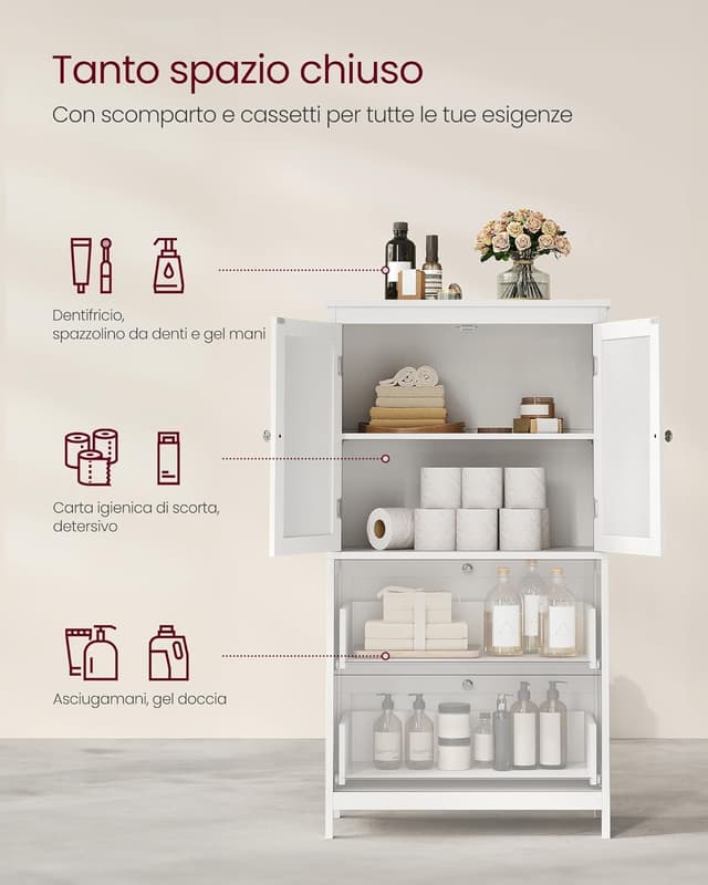 Detalle de Mobile bagno VASAGLE BBC551P31 da 110 cm