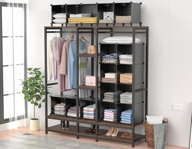 Detalle de HOMIDEC 9-Cube Closet Organizer Storage Cubes (11.8 in each cube) in Black