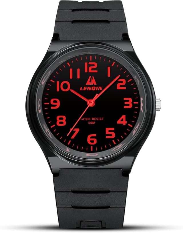 Imagen de LN LENQIN men’s analog quartz watch with silicone strap – 30M waterproof fashion style en OfertitasTOP