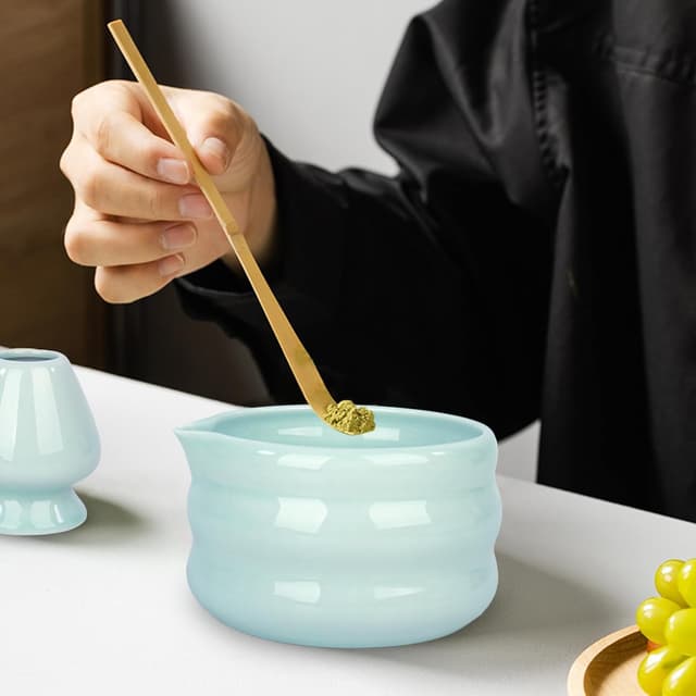 Detalle de Nwvuop Set of 7 Matcha Tea Set with Whisk and Bowl Matcha Kit (Green-02)