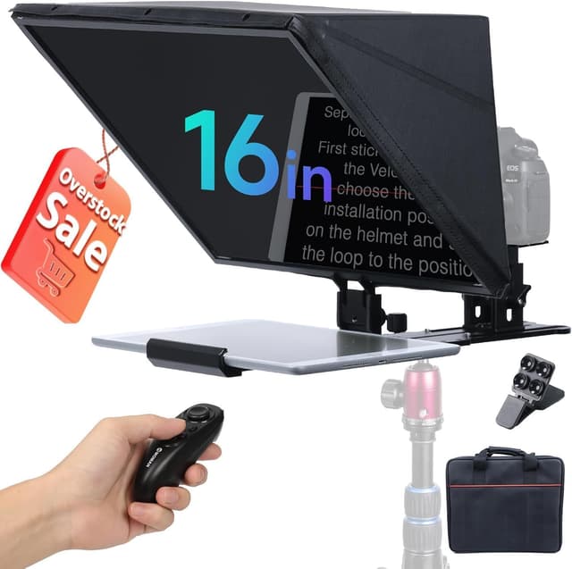 Detalle de Moman MT16 Teleprompter (16 Zoll) – für iPad/Tablet/Smartphone mit App & Fernbedienung