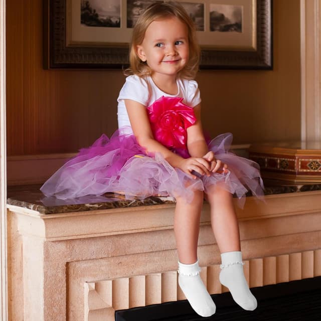 Thumbnail 6 de GENTABY 15 Pairs Baby Girls Frilly Cotton Socks (0–6 Years) – Pink, White, Yellow & Multicolour