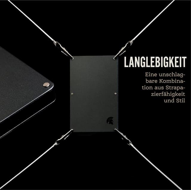 Detalle 2 de POWR Wallet Herren Metall Kartenhalter mit Münzfach – RFID-Blocker & Kartenetui für bis zu 8 Karten