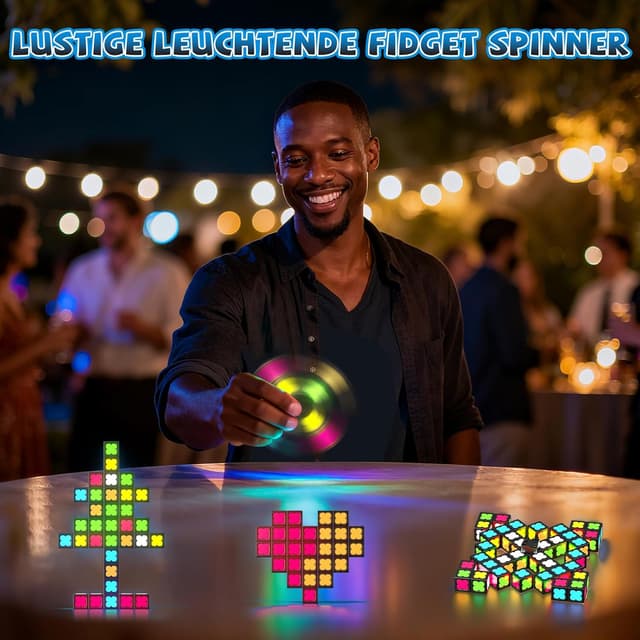Detalle 1 de Magnetische Fidget Toys mit 36 im Dunkeln leuchtenden Magnetmodulen – Fidget Spinner für Kinder, Teens & Erwachsene