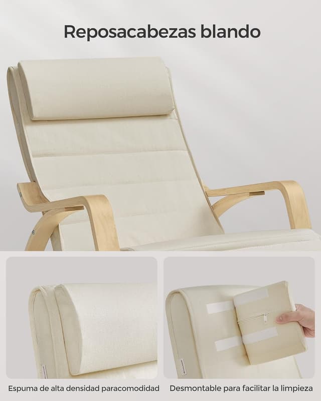 Thumbnail 6 de SONGMICS Silla Mecedora beige 150 kg