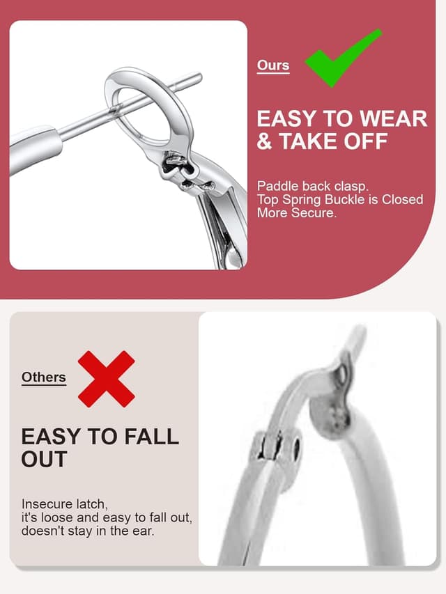 Detalle 2 de FOCALOOK Creolen 40 mm Edelstahl Ohrringe