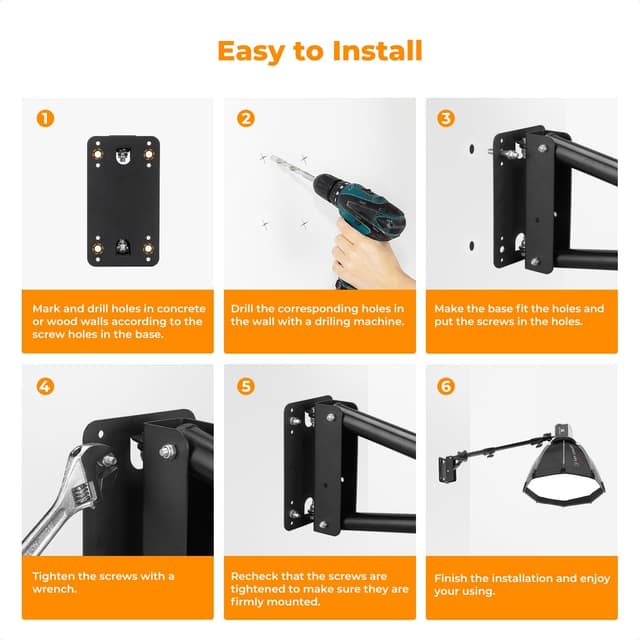 Thumbnail 4 de K&F CONCEPT Wall Mount Triangle Boom Arm 100cm