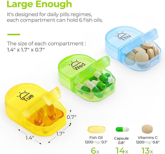 Thumbnail 3 de AUVON Pill Box Organiser 7-day, 2-times a day 💊