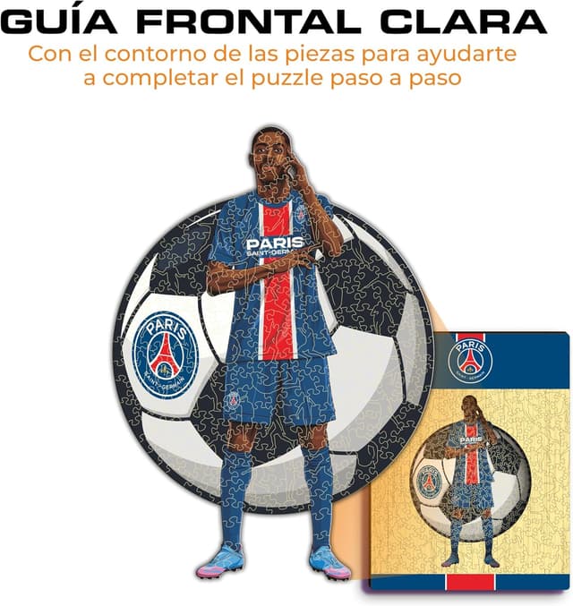 Detalle de Iconic Puzzles PSG Ousmane Dembélé, puzzle di legno 270 pezzi taglia M (licenza ufficiale) 100% sostenibile