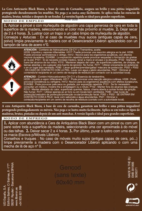 Thumbnail 1 de Liberon Cera líquida Black Bison 0.5L - Brillo Perfecto