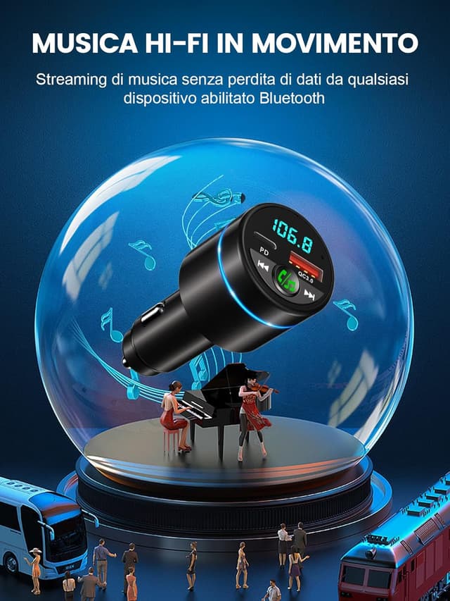 Detalle de Mohard Trasmettitore FM Bluetooth 5.3 30W