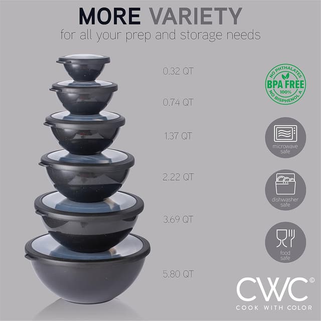 Thumbnail 3 de COOK WITH COLOR 12-Piece Mixing Bowls Set 🥣