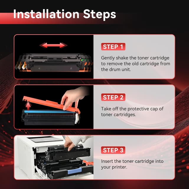 Detalle 2 de PINALL 205A (CF530A/CF531A/CF532A/CF533A) toner compatibile per HP Color LaserJet Pro MFP, pacchetto da 4 colori