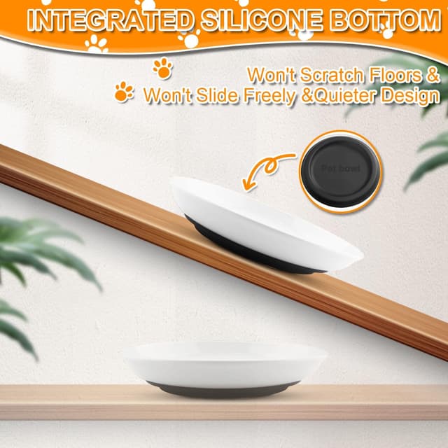 Detalle de ACOMTUO set da 6 ciotole per gatti in ceramica con base antiscivolo in gomma