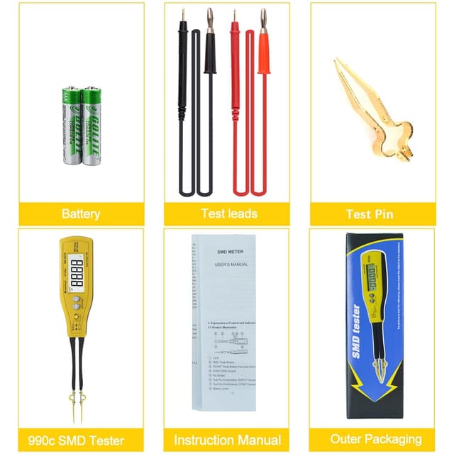 Thumbnail 6 de HoldPeak Digital SMD Tweezer 990C Tester