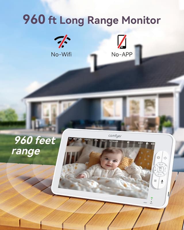 Thumbnail 3 de Comfyer Baby Monitor 7" 1080P camera